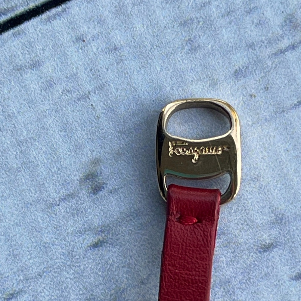 Salvatore Ferragamo Vara Camel Leather Gancini Luxury Logo Bracelet Italy - Picture 4 of 10